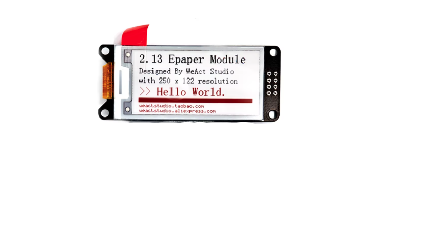 epaper modules with 'Hello World.' text on a white background
