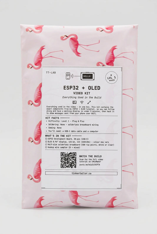 ESP32 + OLED video kit in its package