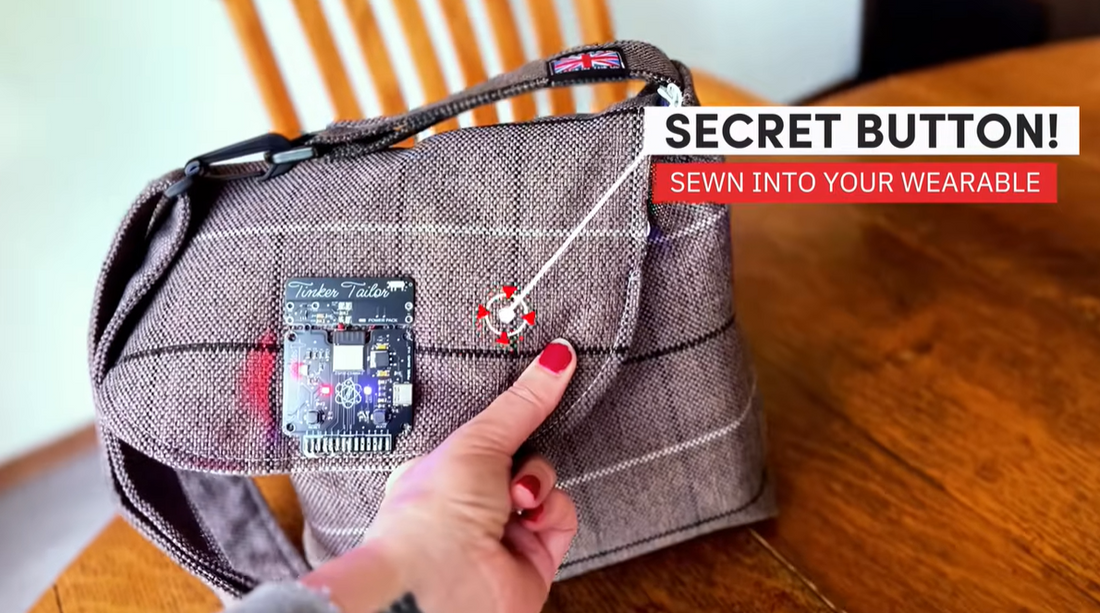 DIY invisible button made with conductive fabric and velostat for wearable tech projects