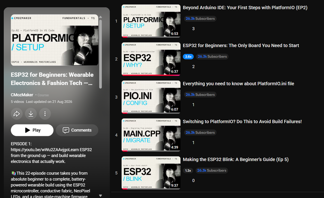 Your Beginner's Roadmap: The Full ESP32 + PlatformIO Video Series (So Far)
