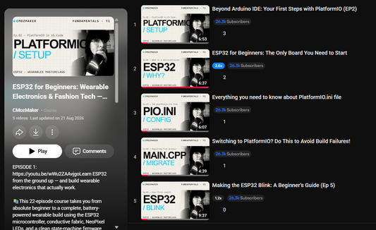 Your Beginner's Roadmap: The Full ESP32 + PlatformIO Video Series (So Far)
