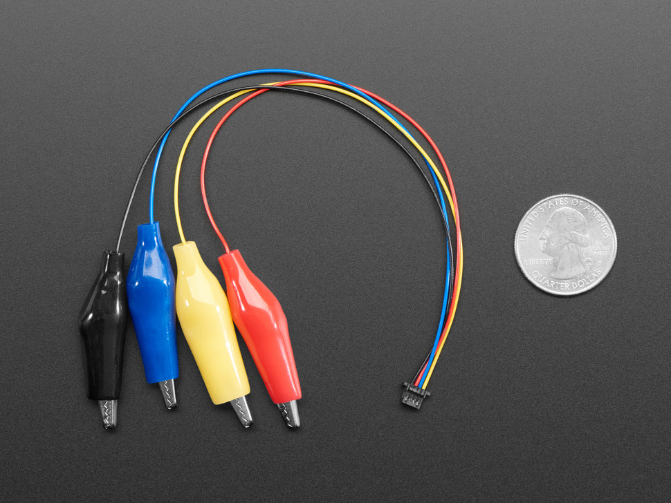 JST SH 4-pin Cable with Alligator Clips - STEMMA QT / Qwiic image 1