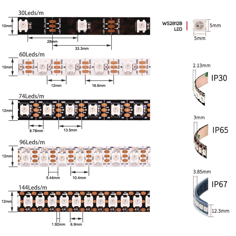 2 meters! 60 per meter RGB Pixel Strips image 7