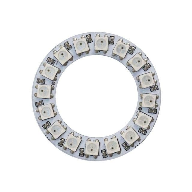 16-LED RGB Circuit Ring – WS2812B (White PCB) image 0
