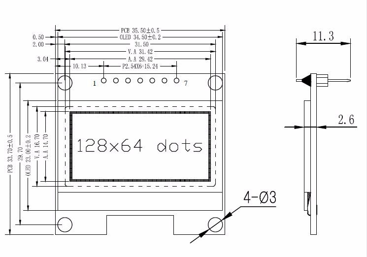 OLED 1.3" SPI White or Blue image 5