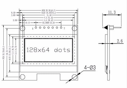 OLED 1.3" SPI White or Blue image 5