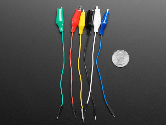 Small Alligator Clip to Male Jumper Wire Bundle image 1
