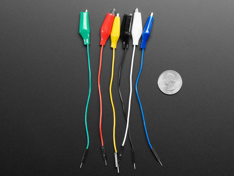 Small Alligator Clip to Male Jumper Wire Bundle image 1