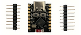 ESP32 C3 supermini, Electronic component board with pins on a white background