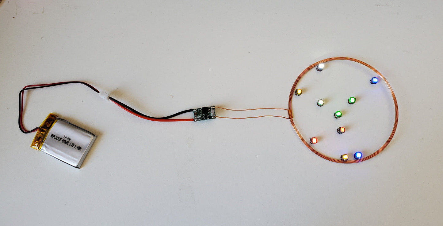 Small Inductive Coil & 10 Wireless LEDs - 5V image 1