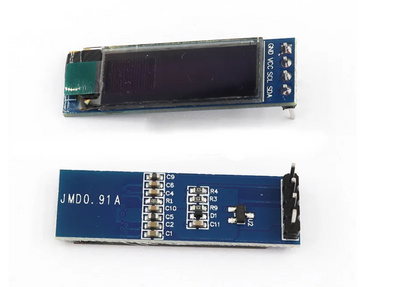 Two electronic OLEcomponents on a white background 