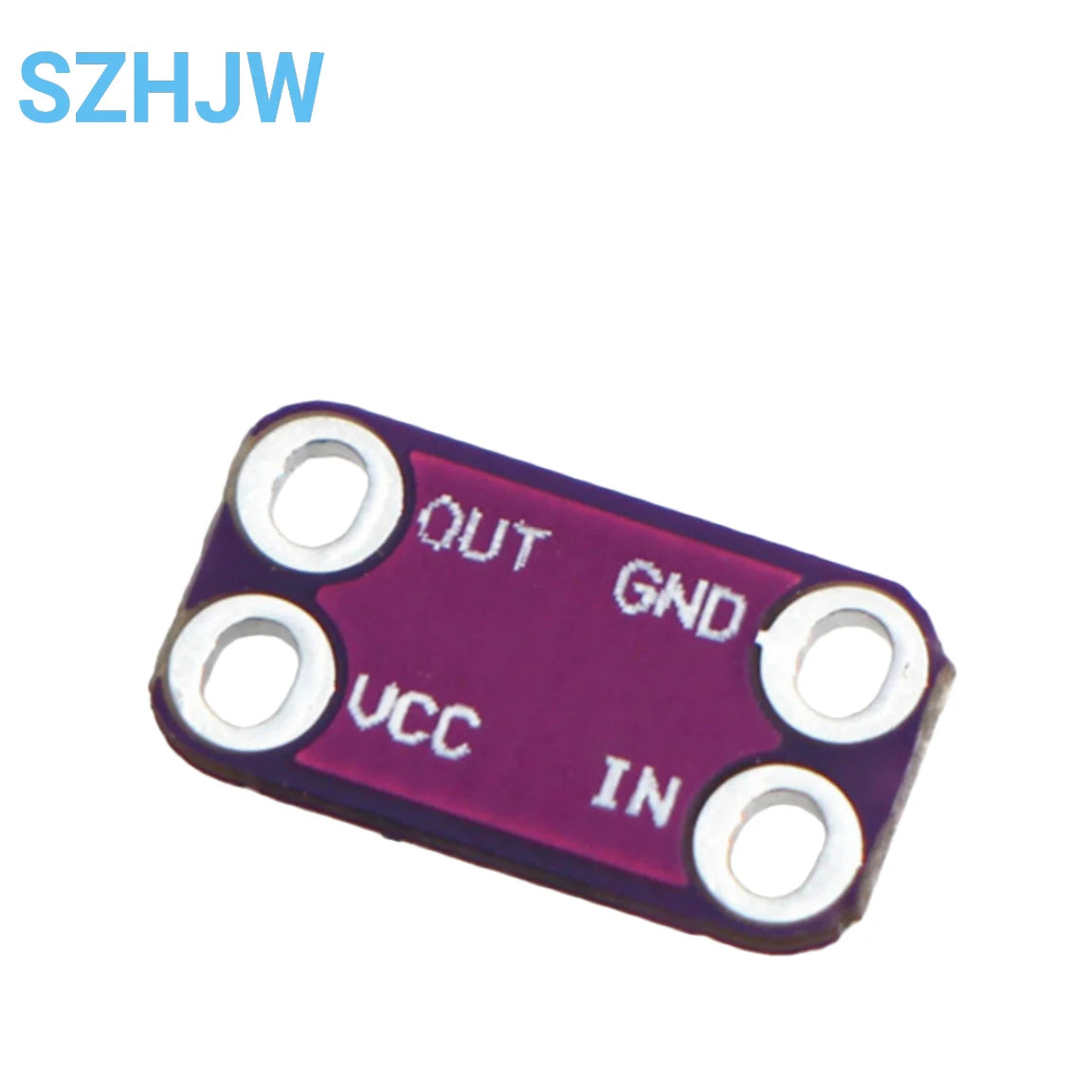 WS2812B pixel module back showing VCC GND IN OUT pads