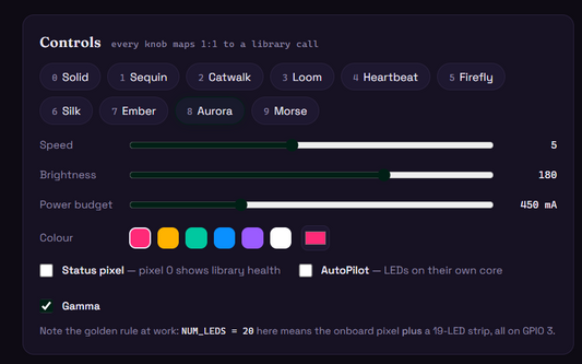 Library & Program for Glow: WS2812b [NeoPixels]