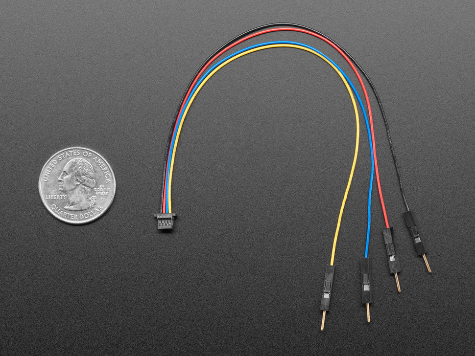 STEMMA QT / Qwiic JST SH 4-pin to Premium Male Headers Cable - 150mm Long image 0
