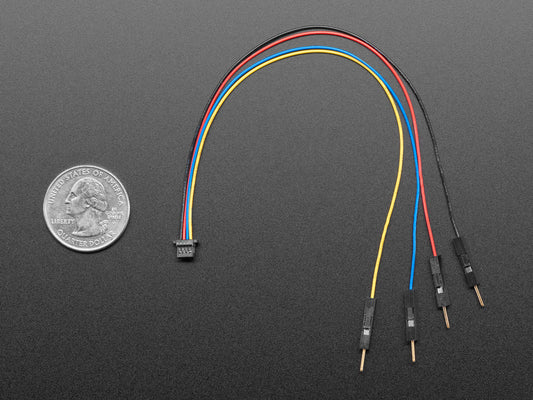 STEMMA QT / Qwiic JST SH 4-pin to Premium Male Headers Cable - 150mm Long image 0
