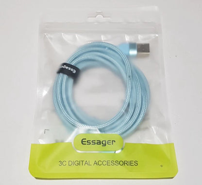 Blue Fabric Micro USB Cable image 1