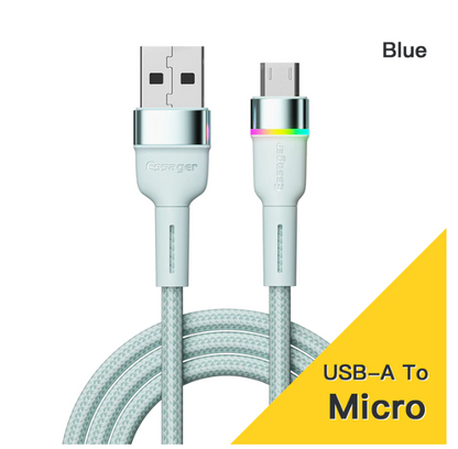 Blue Fabric Micro USB Cable image 2
