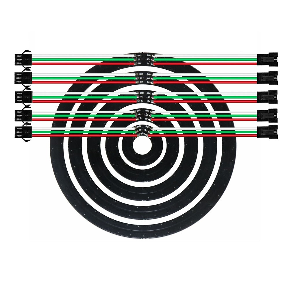 16-LED RGB Circuit Ring – WS2812B (Black PCB) image 2