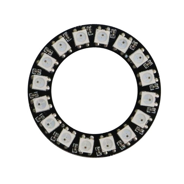 16-LED RGB Circuit Ring – WS2812B (Black PCB) image 0