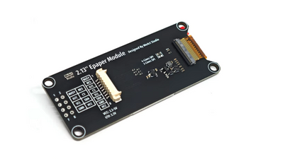ePaper Electronic component board with various connectors and labels on a white background