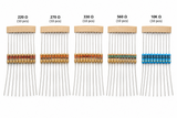 Mini Resistor Kit, 5 Values x 10 (50 Pieces)