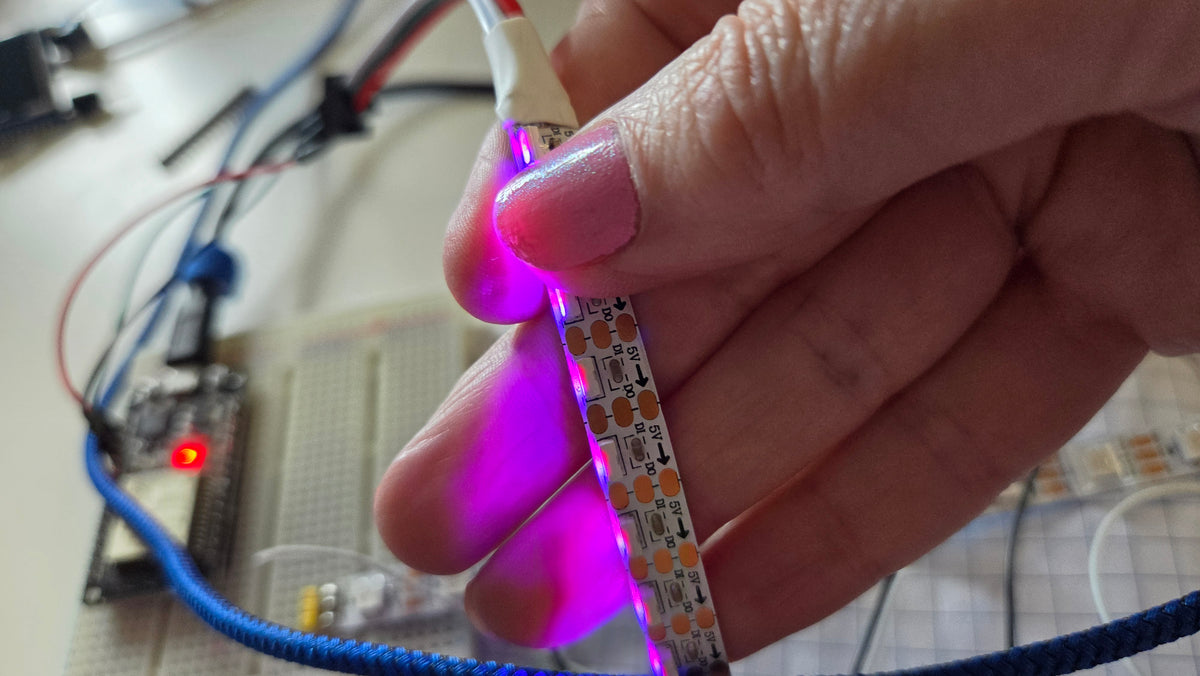 Side-Emitting RGB LED Strip: 10 Addressable Pixels (WS2812B-style, 5V)
