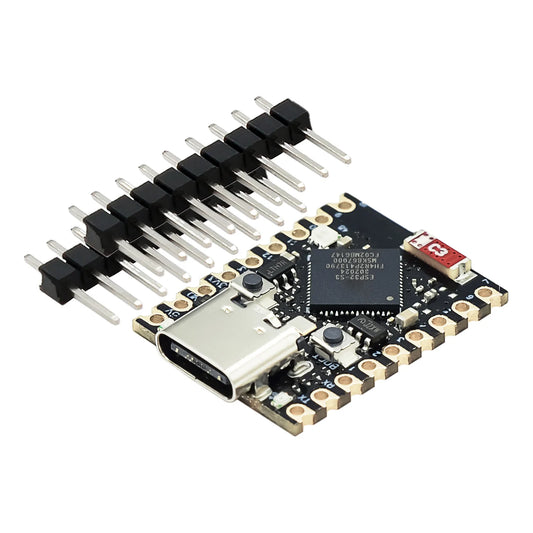 ESP32 S3 Electronic circuit board with components on a white background