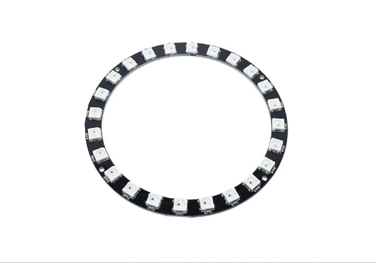 24-LED WS2812B RGB ring on a black PCB